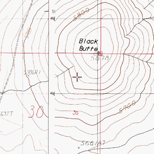Topographic Map of Black Butte, OR