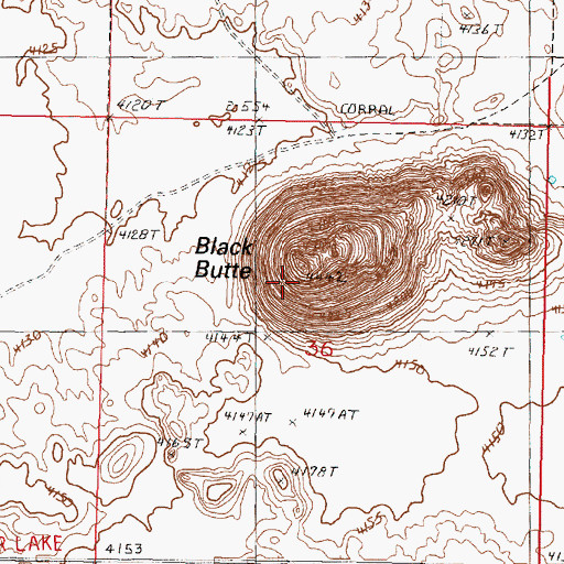 Topographic Map of Black Butte, OR