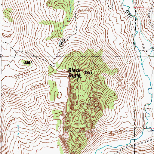 Topographic Map of Black Butte, OR