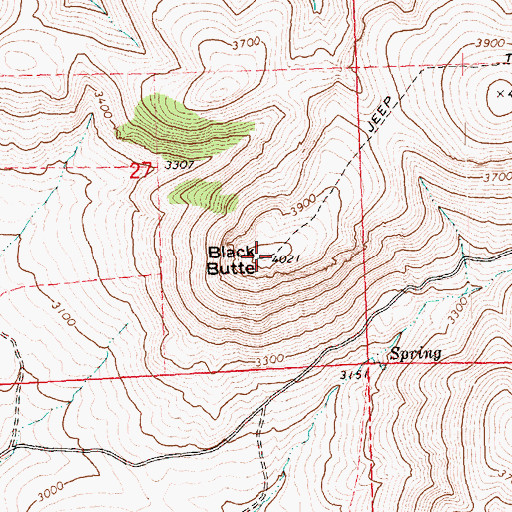 Topographic Map of Black Butte, OR