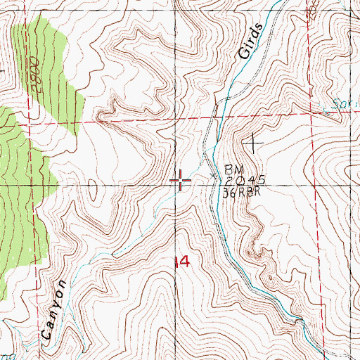 Topographic Map of Black Canyon, OR