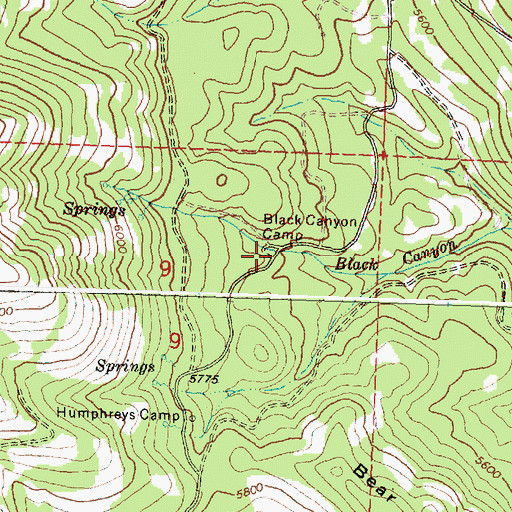 Topographic Map of Black Canyon Camp, OR