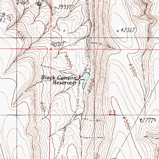 Topographic Map of Black Canyon Reservoir, OR