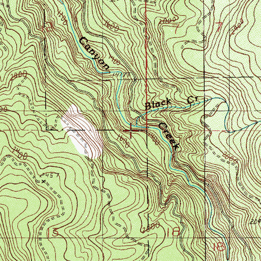 Topographic Map of Black Creek, OR