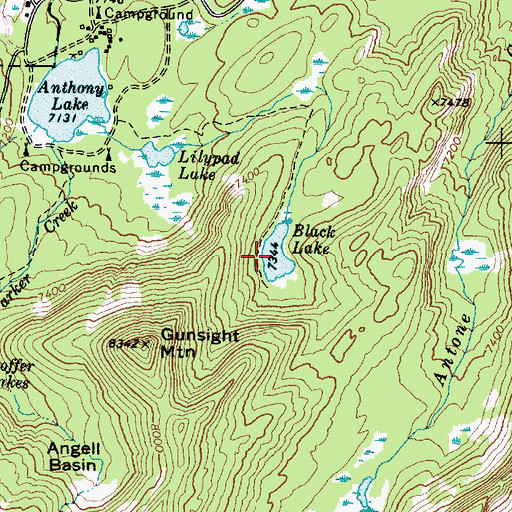 Topographic Map of Black Lake, OR