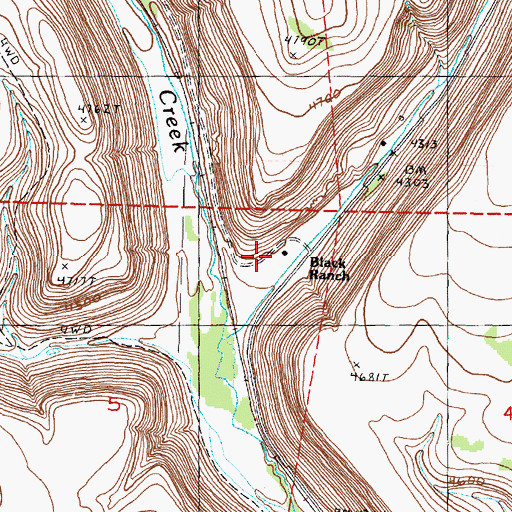 Topographic Map of Black Ranch, OR
