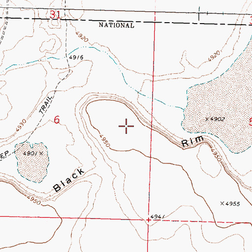 Topographic Map of Black Rim, OR
