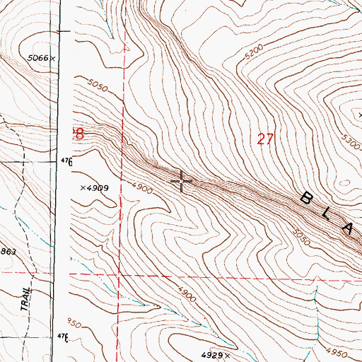 Topographic Map of Black Rim, OR