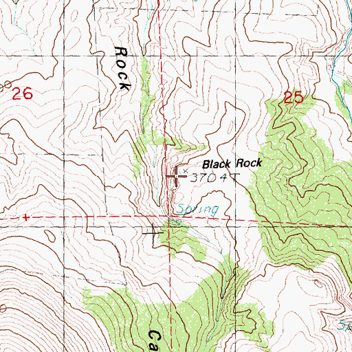 Topographic Map of Black Rock, OR