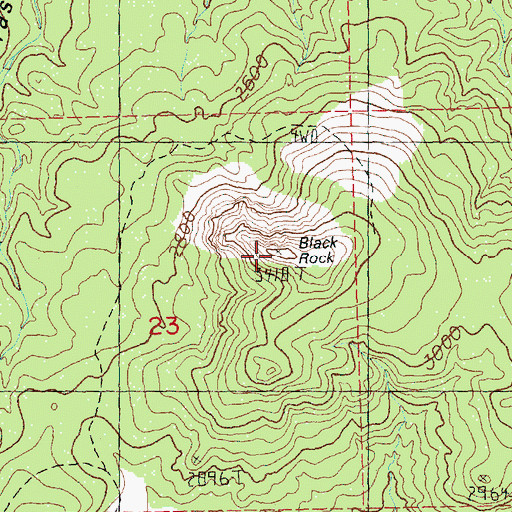 Topographic Map of Black Rock, OR