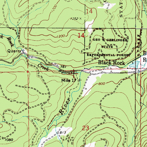 Topographic Map of Black Rock Creek, OR