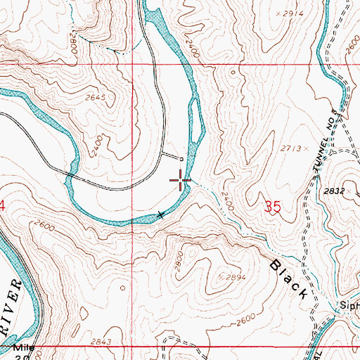 Topographic Map of Black Willow Gulch, OR