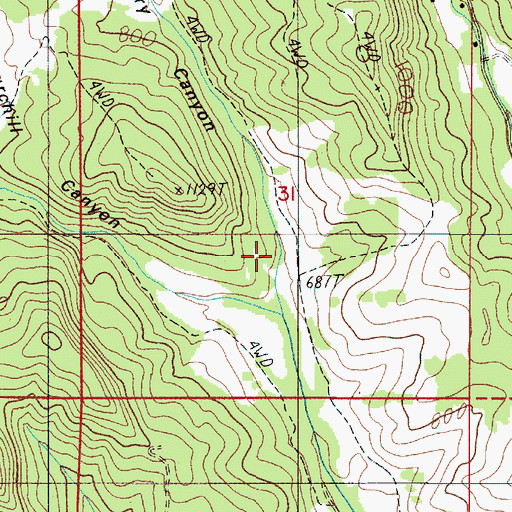 Topographic Map of Blackberry Canyon, OR