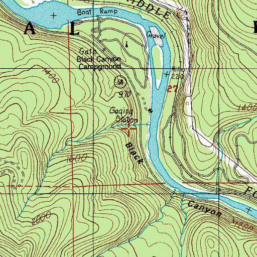 Topographic Map of Blackcanyon Way, OR