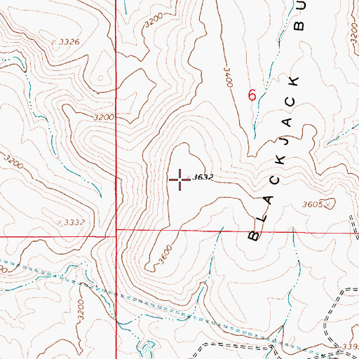 Topographic Map of Blackjack Butte, OR