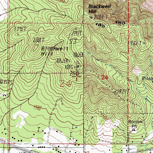 Topographic Map of Blackwell Hill, OR
