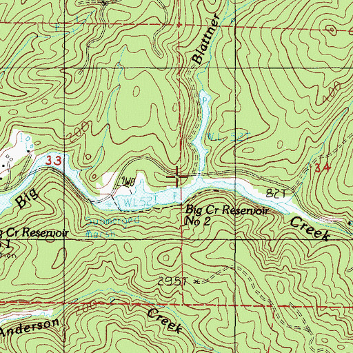 Topographic Map of Blattner Creek, OR