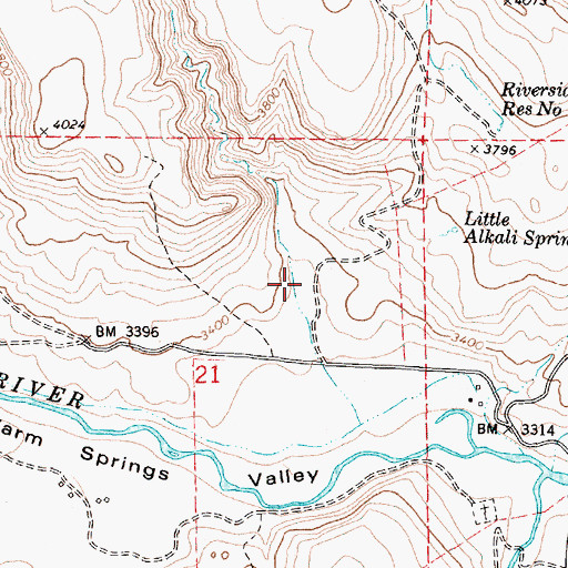 Topographic Map of Blaylock Canyon, OR