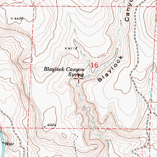 Topographic Map of Blaylock Canyon Spring, OR