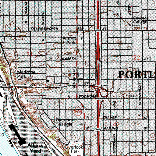 Topographic Map of Peninsula Childrens Center, OR