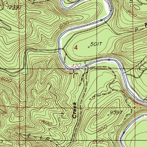Topographic Map of Blind Creek, OR