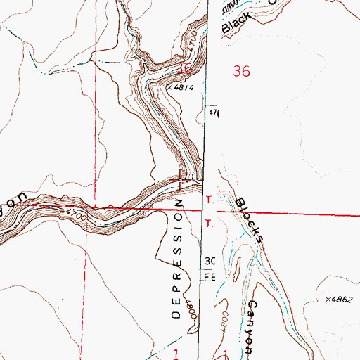 Topographic Map of Blocks Canyon, OR