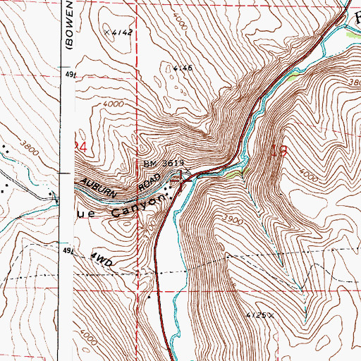 Topographic Map of Blue Canyon, OR