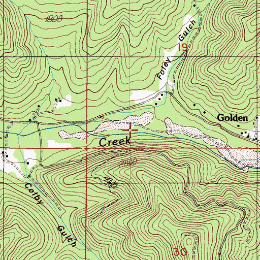 Topographic Map of Blue Channel Placer, OR