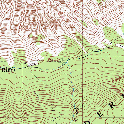 Topographic Map of Blue Creek, OR