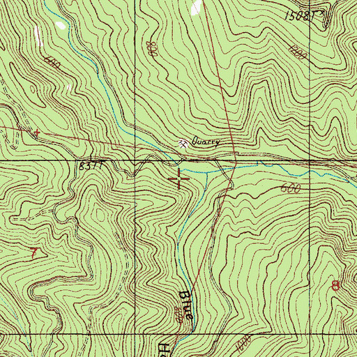 Topographic Map of Blue Hole Creek, OR