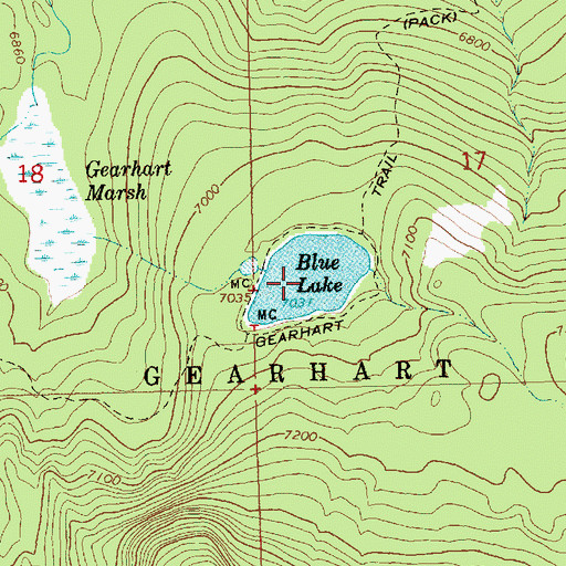 Topographic Map of Blue Lake, OR
