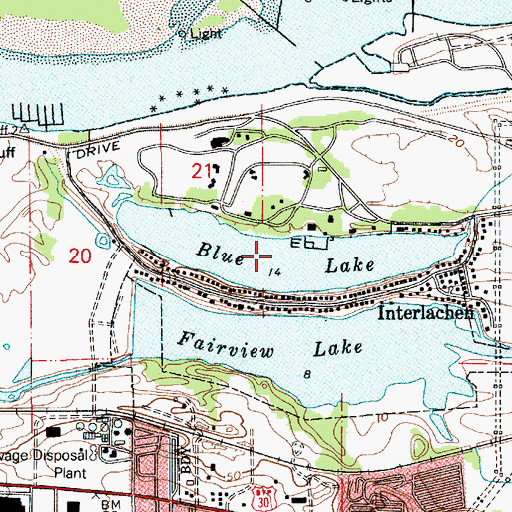 Topographic Map of Blue Lake, OR