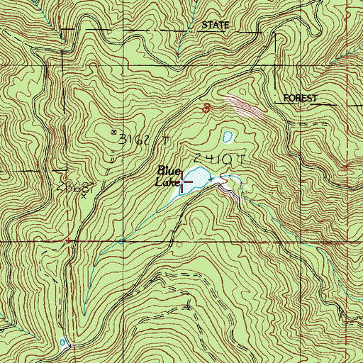 Topographic Map of Blue Lake, OR