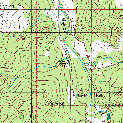 Topographic Map of Blue Mountain Charter School (historical), OR