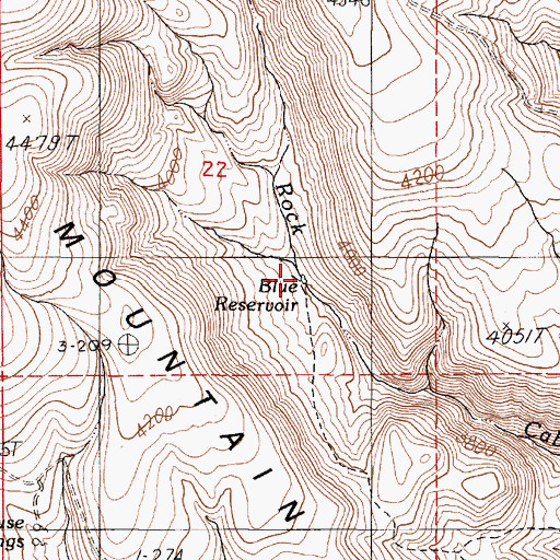 Topographic Map of Blue Reservoir, OR