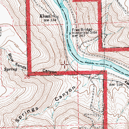 Topographic Map of Blue Sands Canyon, OR