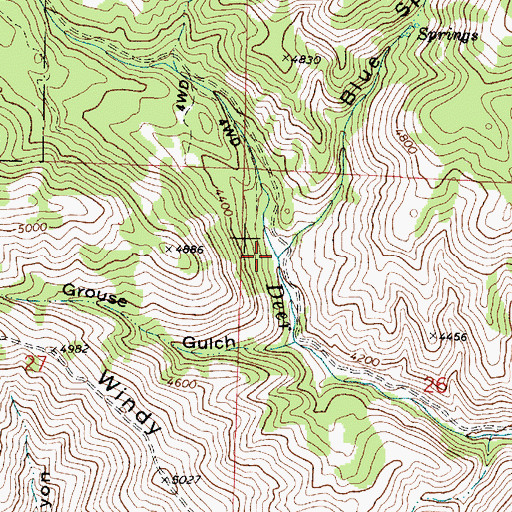 Topographic Map of Blue Spring Gulch, OR