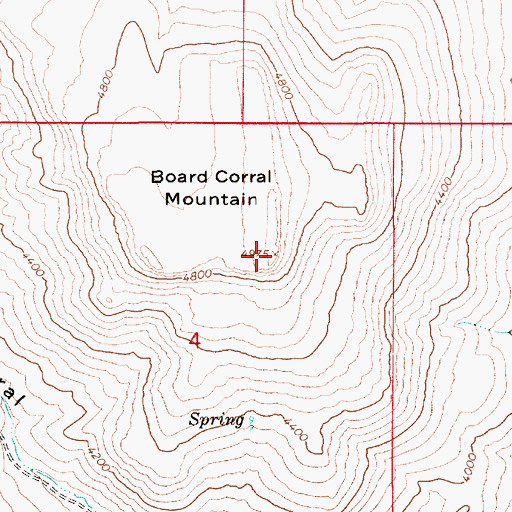 Topographic Map of Board Corral Mountain, OR