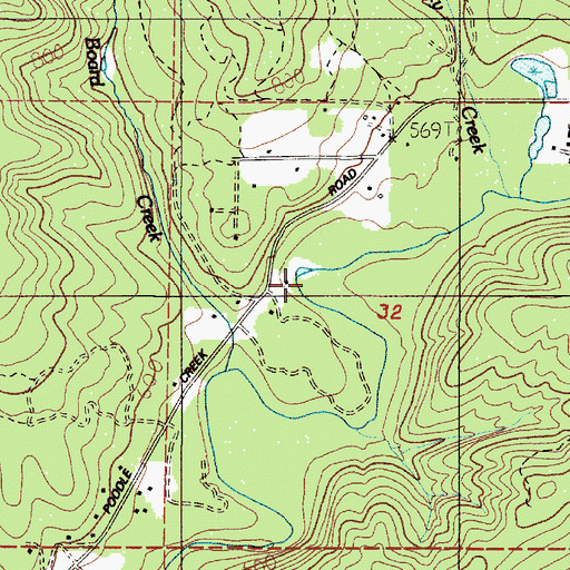 Topographic Map of Board Creek, OR