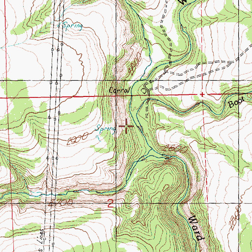 Topographic Map of Boot Creek, OR