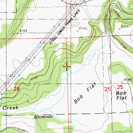 Topographic Map of Bob Creek, OR