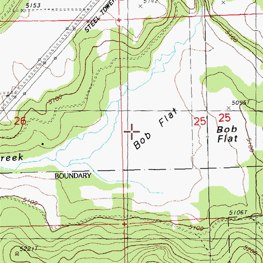 Topographic Map of Bob Flat, OR