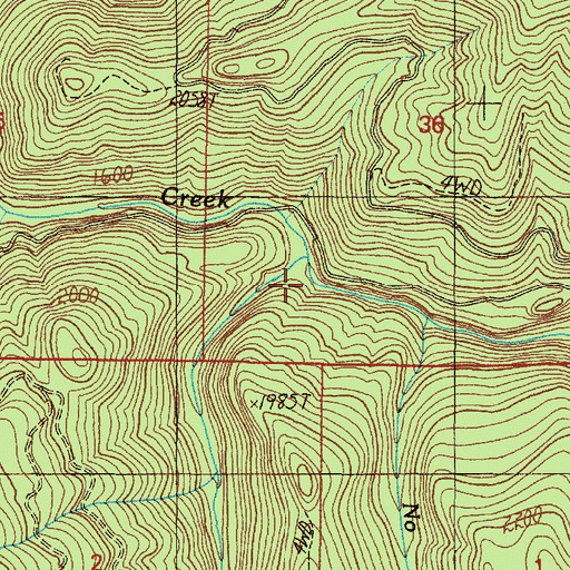 Topographic Map of Bobby Creek, OR