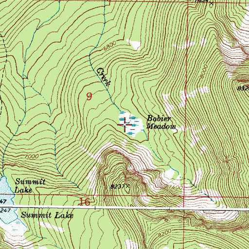 Topographic Map of Bobier Meadow, OR