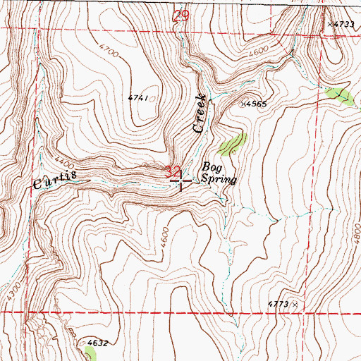 Topographic Map of Bog Spring, OR