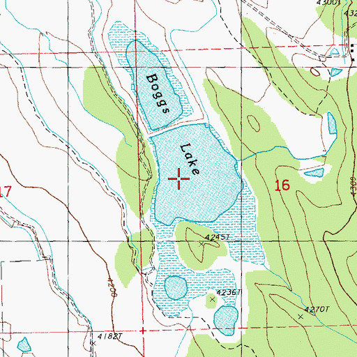 Topographic Map of Boggs Lake, OR