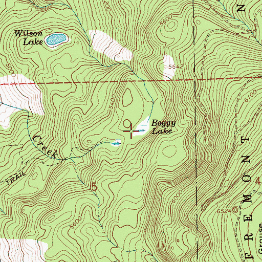 Topographic Map of Boggy Lake, OR