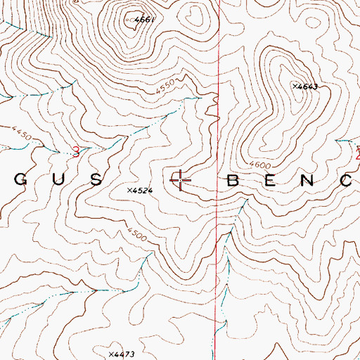 Topographic Map of Bogus Bench, OR