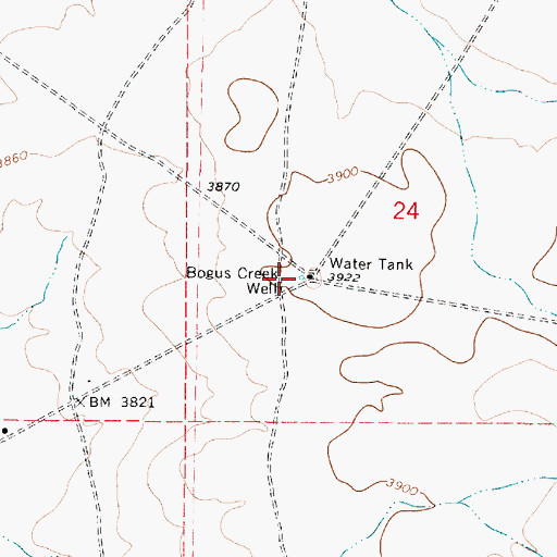 Topographic Map of Bogus Creek Well, OR