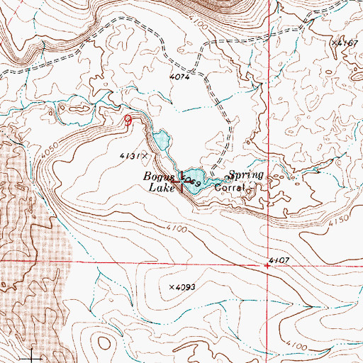 Topographic Map of Bogus Lake, OR